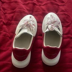 Alexander McQueen Red and White Sneakers